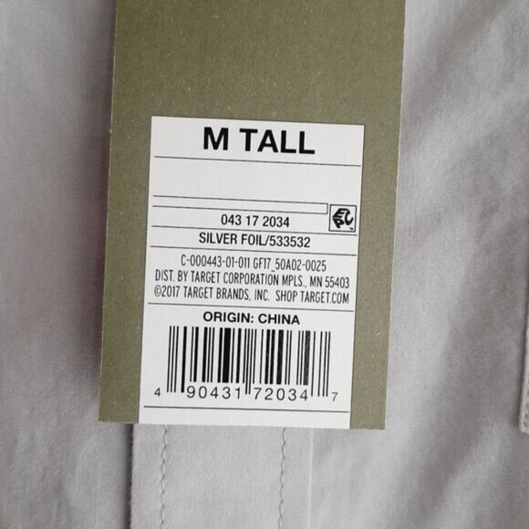 GOODFELLOW & CO. 100% Cotton Short Sleeve Button Down Shirt Grey Men's Sz M Tall - Picture 13 of 14